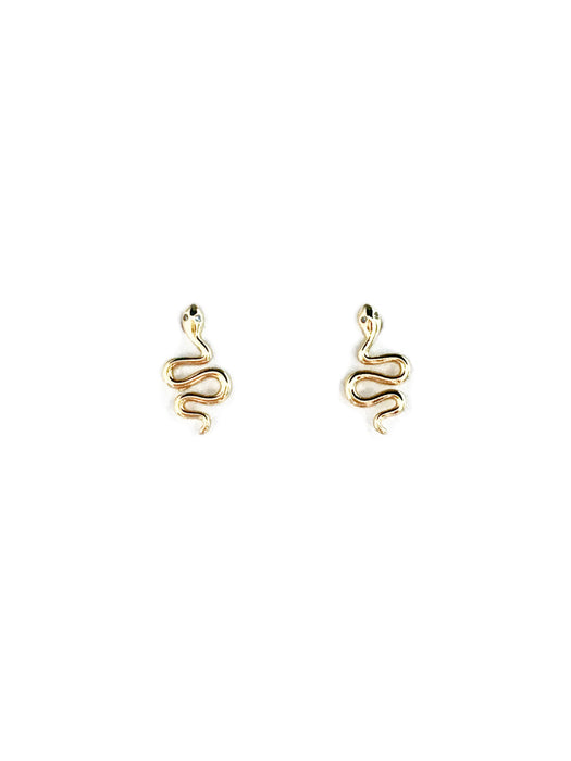 CZ Eyed Snake Posts | Gold Vermeil Stud Earrings | Light Years Jewelry