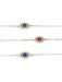 Colorful CZ Eye Bracelet | Emerald | Sterling Silver Chain | Light Years Jewelry