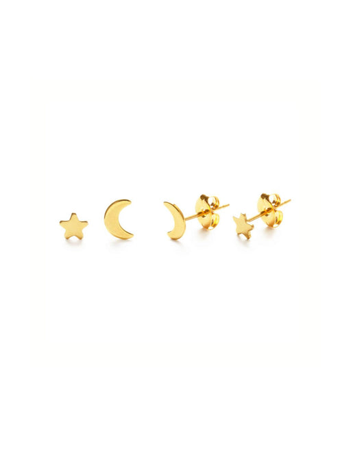 Night Sky Stud Set | Sterling Silver Gold Posts Earrings | Light Years