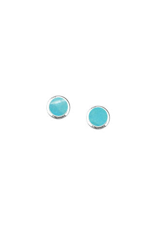 Round Stone Posts | Turquoise | Sterling Silver Stud Earrings | Light Years Jewelry