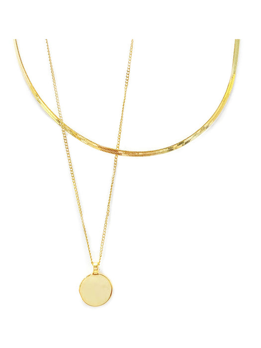 Layered Medallion Chain Necklace | Gold Plated | Light Years Jewelry