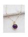Cut Gemstone Disc Necklace | Amethyst | Gold Filled Chain Pendant | Light Years