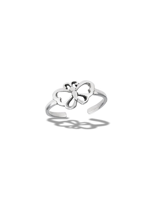 Butterfly Toe Ring | Sterling Silver Adjustable | Light Years Jewelry