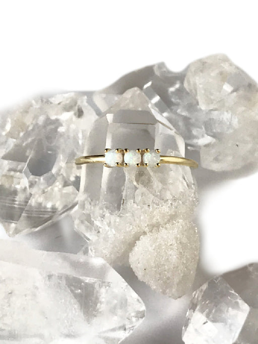 14kt Gold Vermeil Triple Opal Ring | Size 5 6 7 8 | Light Years Jewelry