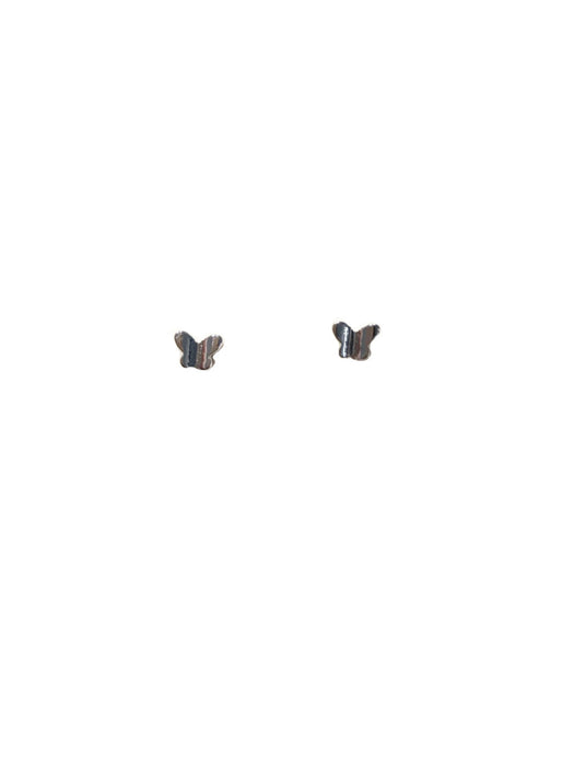 Small Folded Butterfly Posts | White Gold Plated Studs Earrings | Light Years