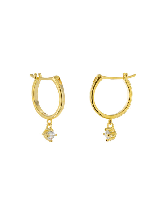 CZ Dangle Pincatch Hoops | Gold Silver Plated Earrings | Light Years