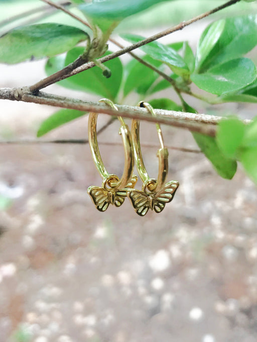 Butterfly Charm Endless Hoops | Sterling Silver Vermeil | Light Years