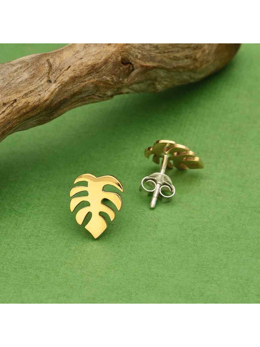 Bronze Monstera Leaf Posts | Sterling Silver Stud Earrings | Light Years