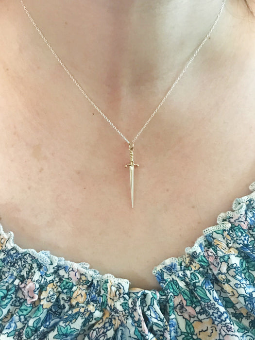 Sword Necklace | Bronze Sterling Silver Chain Pendant | Light Years
