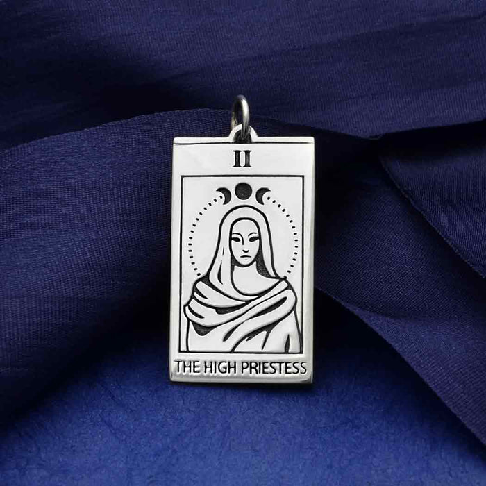 Tarot Cards Pendant Necklace | The High Priestess | Sterling Silver Pendant Chain | Light Years