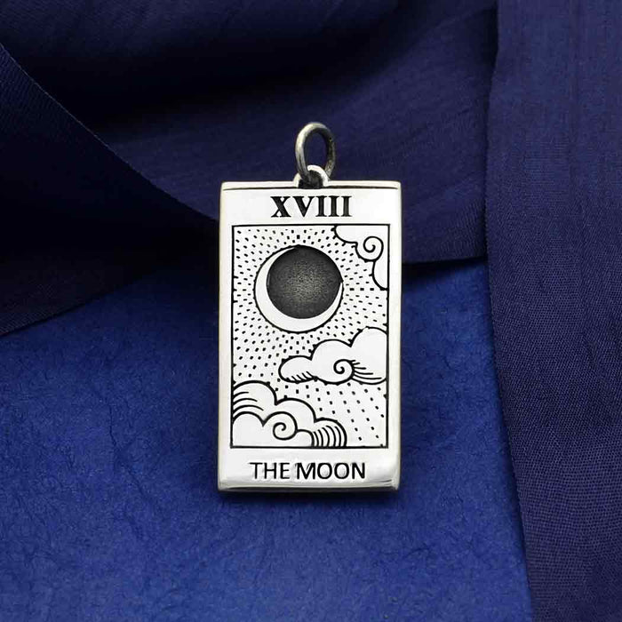 Tarot Cards Pendant Necklace | The Moon | Sterling Silver Pendant Chain | Light Years