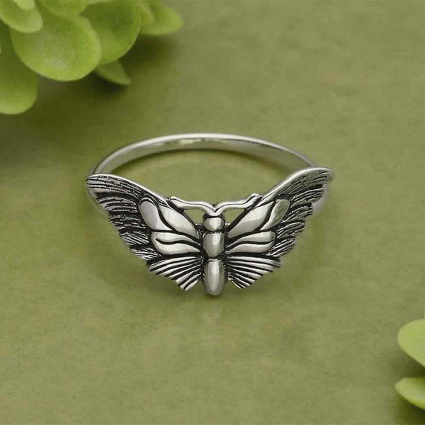 Detailed Moth Ring | Sterling Silver Size 5 6 7 8 | Light Years Jewelry