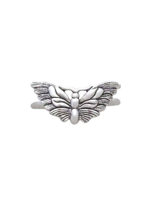 Detailed Moth Ring | Sterling Silver Size 5 6 7 8 | Light Years Jewelry