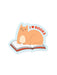 Book Sitting Cat Sticker | Water Resistant USA | Light Years Jewelry