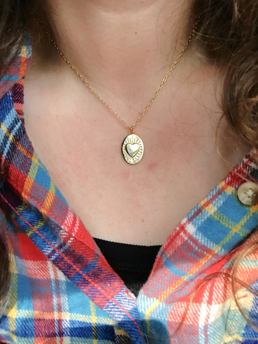 Bursting Heart Medallion Necklace | Gold Plated Pendant | Light Years