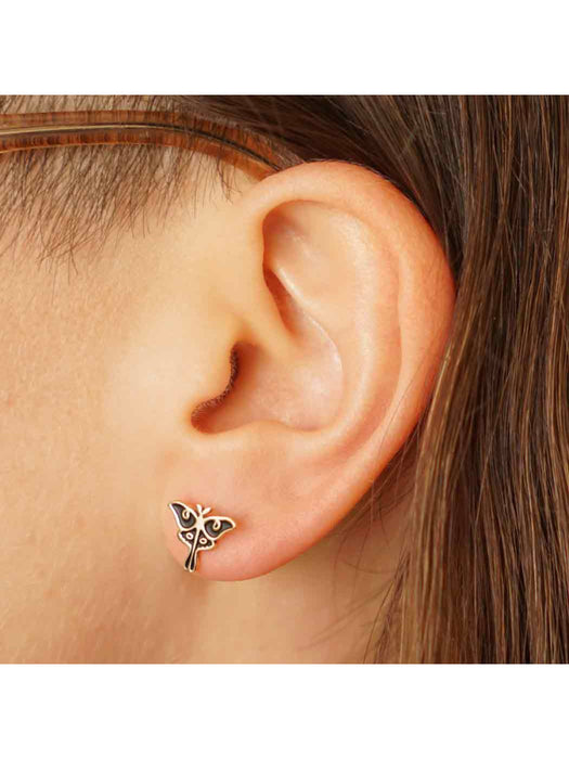 Luna Moth Butterfly Posts | Bronze Gold Sterling Silver Stud Earrings | Light Years