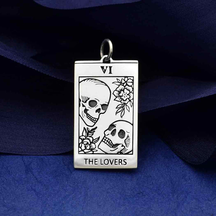 Tarot Cards Pendant Necklace | The Lovers | Sterling Silver Pendant Chain | Light Years