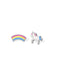 Unicorn Rainbow Enamel Posts | Sterling Silver Stud Earrings | Light Years