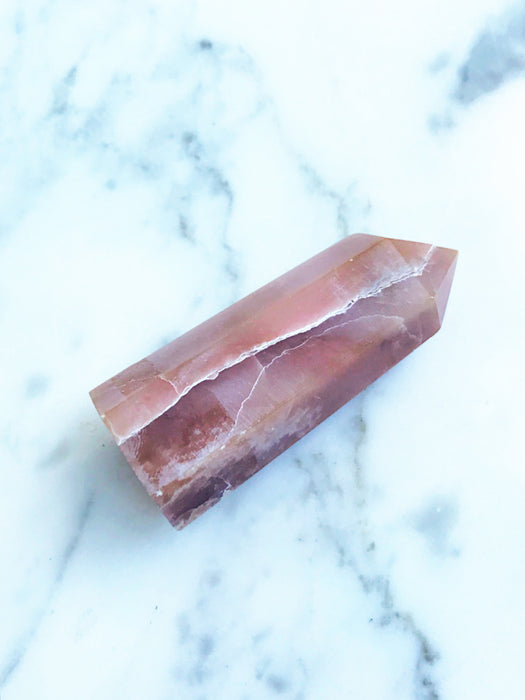 Pink Opal Gemstone Tower | Crystal Stone Prism | Light Years Jewelry