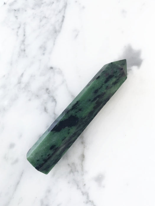 Ruby Zoisite Gemstone Tower | Stone Crystal Prism | Light Years Jewelry
