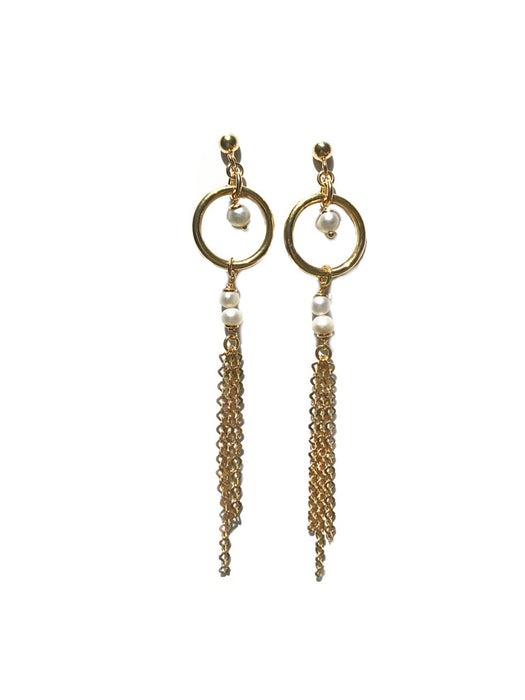 Pearl & Chain Statement Earrings | Gold Vermeil Earrings | Light Years