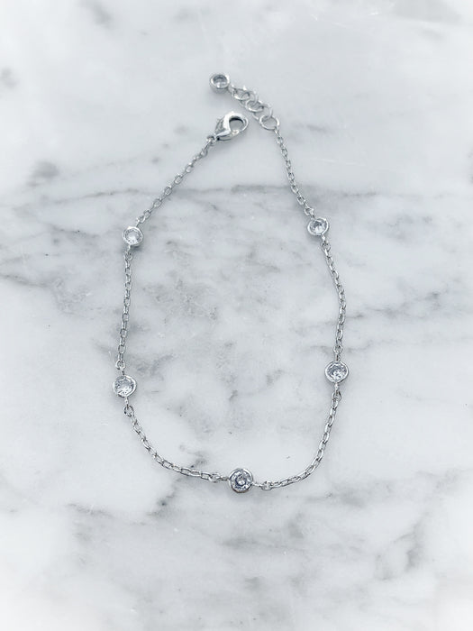 Set CZ Bracelet | White Gold Plated Chain Cubic Zirconia | Light Years