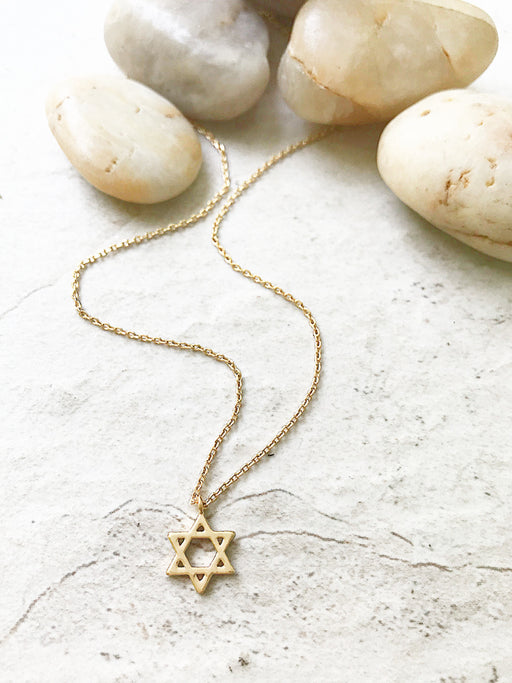 Star of David Necklace | White Gold Silver Plated Chain | Light Years
