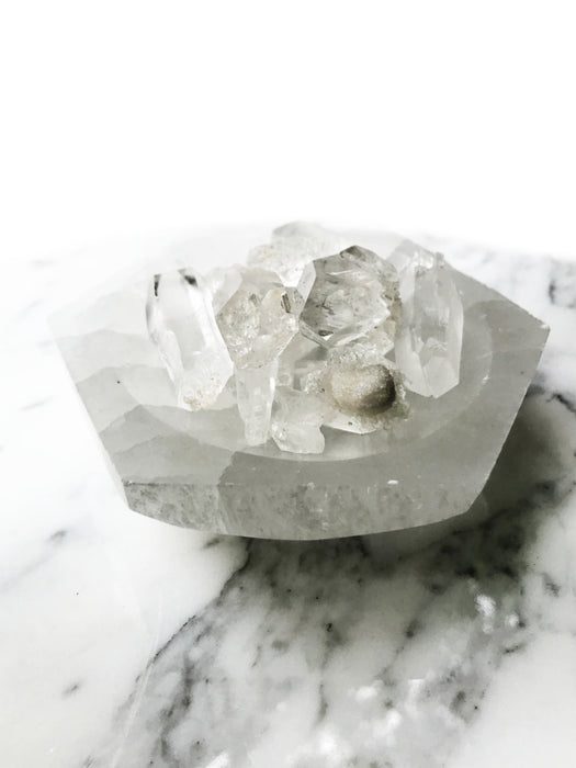 Selenite Bowl | Hexagon Gemstone Trinket Dish | Light Years Jewelry
