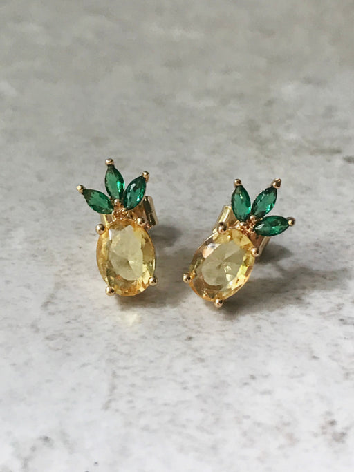 Crystal Pineapple Posts | Gold Vermeil Studs Earrings | Light Years 