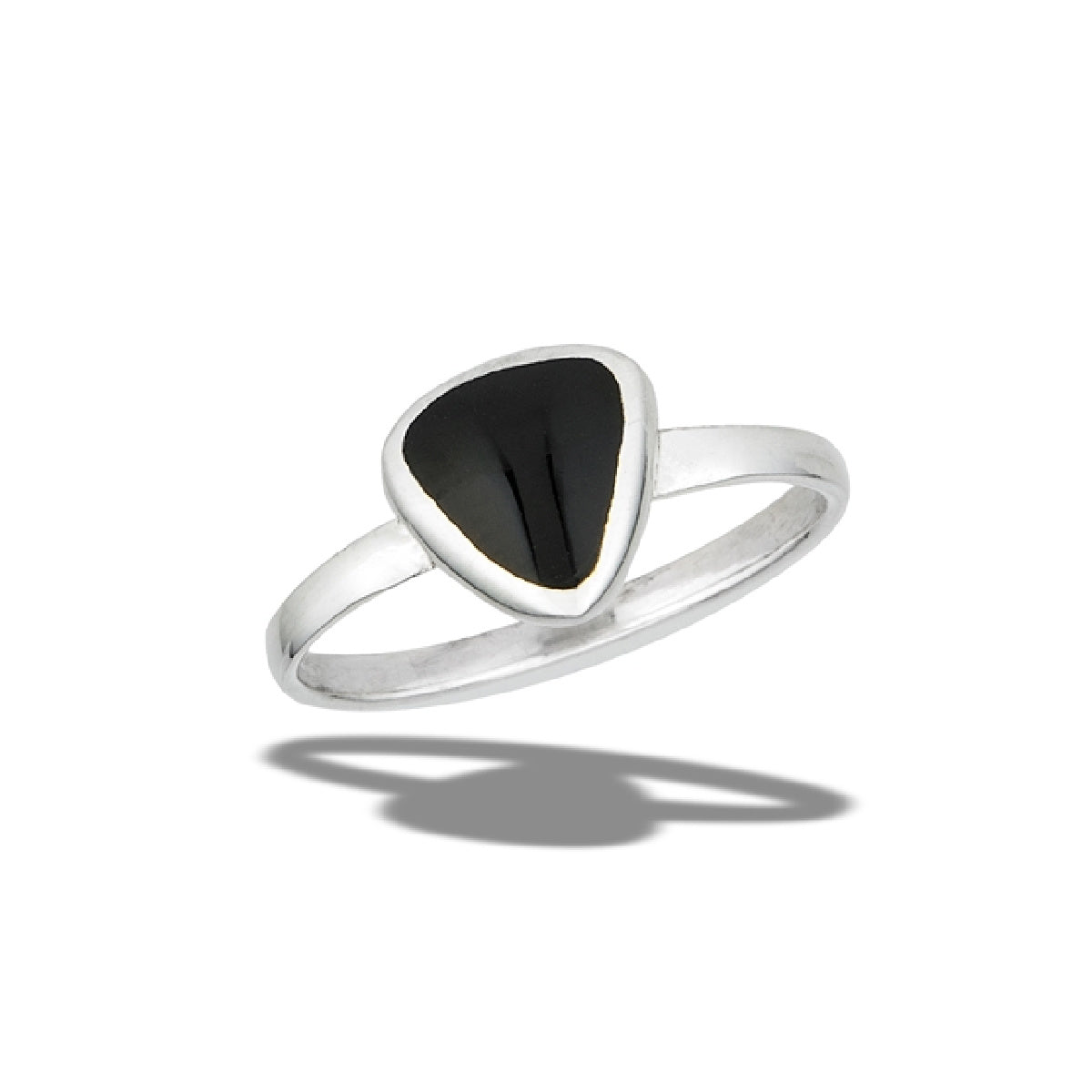 Onyx Triangle Ring | Sterling Silver Size 6 7 8 9 10 | Light Years