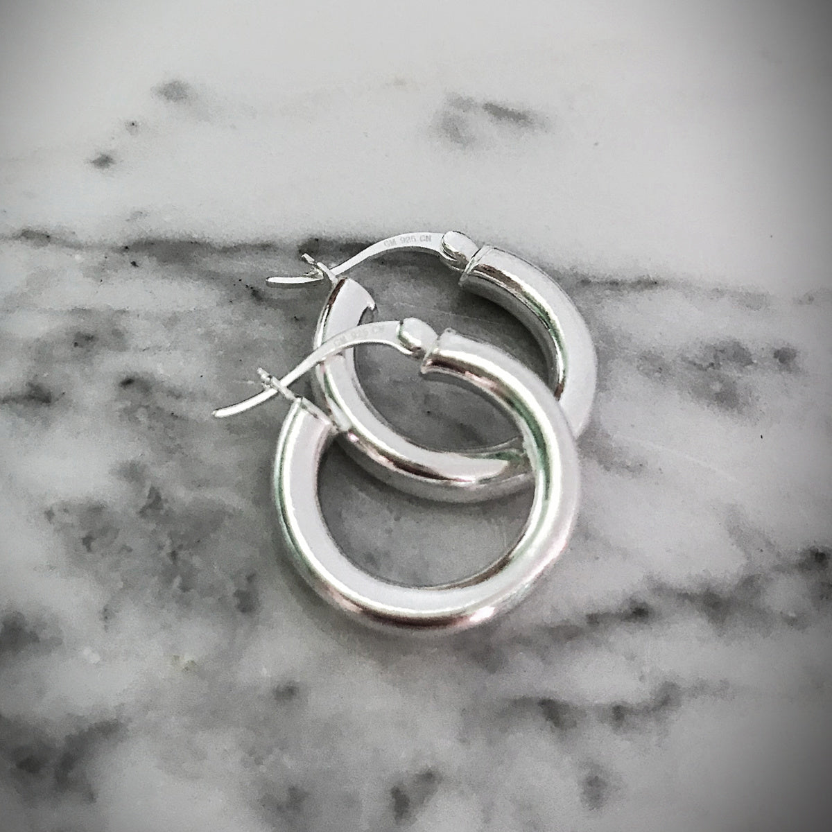 Sterling Silver Tube Pincatch Hoops | Trendy Classic Earrings