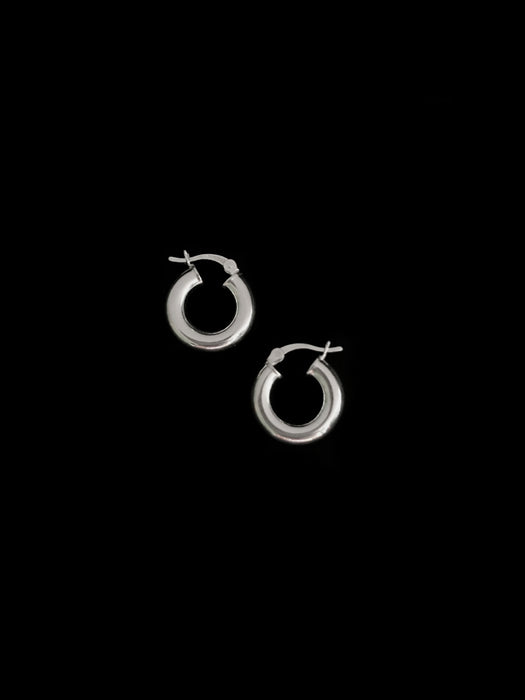 Sterling Silver Tube Pincatch Hoops | Small 3/4" | Trendy Classic Earrings | Light Years 