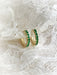 CZ Crystal Huggie Hoops | Emerald Green | Gold Vermeil Earrings | Light Years Jewelry