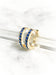 CZ Crystal Huggie Hoops | Sapphire Blue Gold Vermeil Earrings | Light Years Jewelry