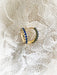 CZ Crystal Huggie Hoops | Sapphire Blue | Gold Vermeil Earrings | Light Years Jewelry