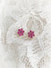 CZ Crystal Flower Posts | Ruby Pink | 14kt Gold Vermeil Studs Earrings | Light Years