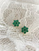 CZ Crystal Flower Posts | Emerald Green | 14kt Gold Vermeil Studs Earrings | Light Years