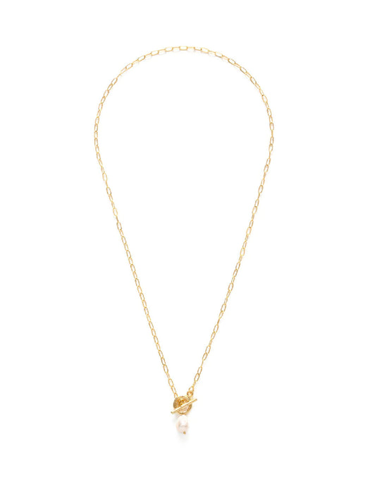 Pearl & Toggle Linked Necklace by Amano | Gold Plated Chain | Light Years