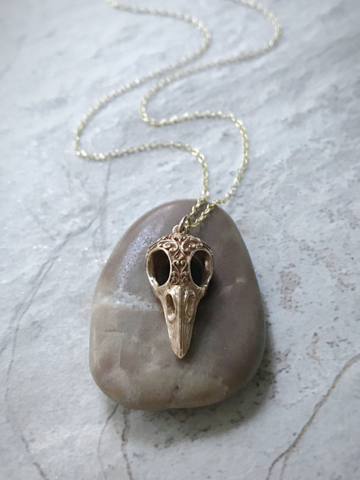 1pc Goth Raven Skull Necklace Resin Replica Raven Magpie Poe Gothic Gift,  Halloween Raven Skull Necklace | SHEIN