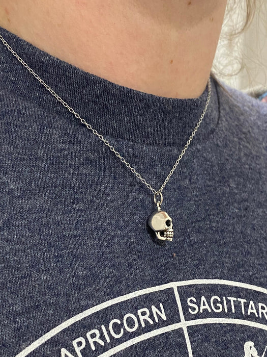 Skull Pendant Necklace | Sterling Silver Gold Vermeil Chain | Light Years