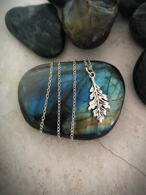Oak Leaf Necklace | Sterling Silver Pendant Chain | Light Years Jewelry