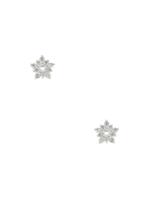 CZ Star Flower Posts | Silver Gold Plated Studs Earrings | Light Years Jewelry