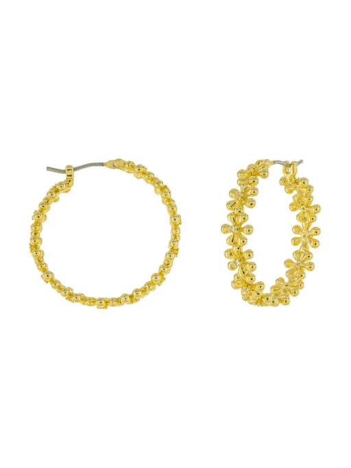 Daisy Chain CZ Pincatch Hoops | Gold Plated Earrings | Light Years Jewelry