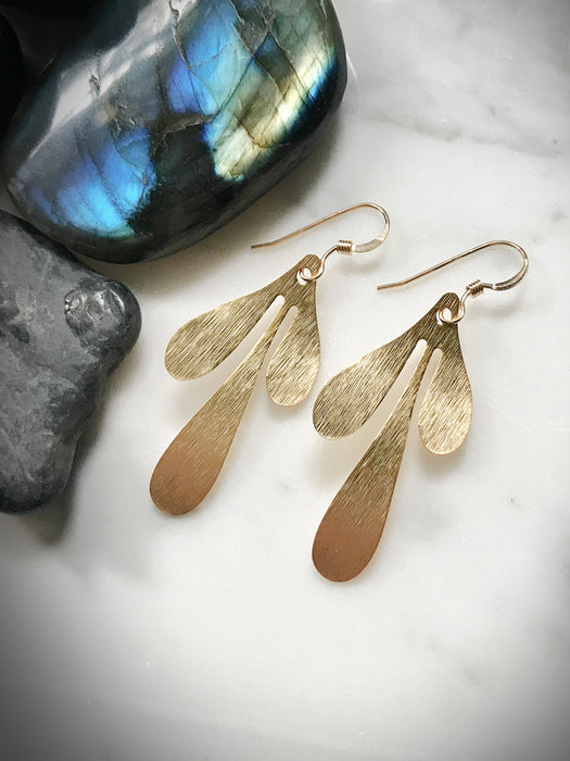 Etched Abstract Flora Dangles | 14kt Gold Filled Earrings | Light Years