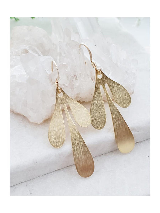Etched Abstract Flora Dangles | 14kt Gold Filled Earrings | Light Years