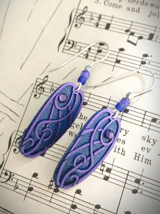 Midnight Treble Clef Dangles by Adajio | Sterling Silver | Light Years