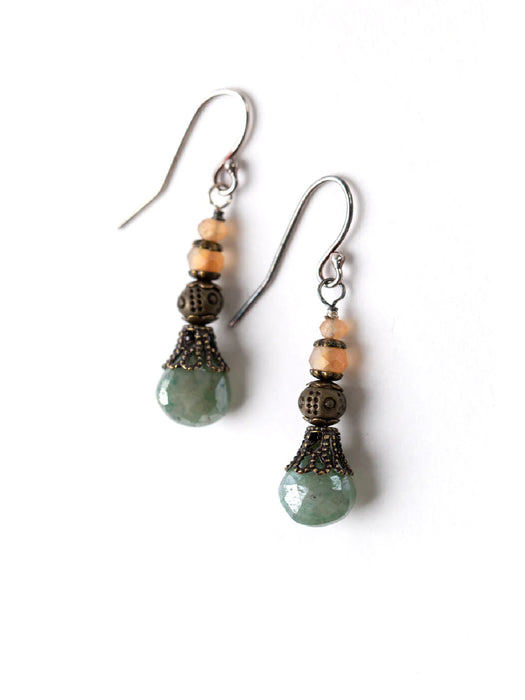 Courage Antique Aquamarine Dangles Earrings by Anne Vaughan | Light Years