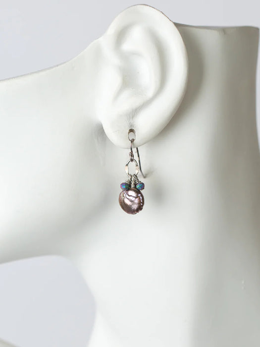Reflections Coin Pearl Dangles by Anne Vaughan | Light Years Jewelry