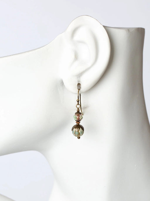 Antiqued Czech Glass Stack Dangles by Anne Vaughan | Light Years Jewelry