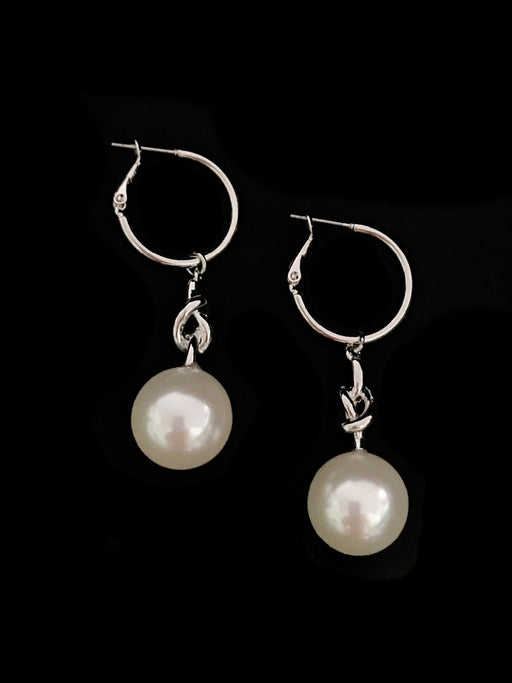 Knotted Pearl Hoops Statement Earrings | Gold Silver Dangles | Light Years
